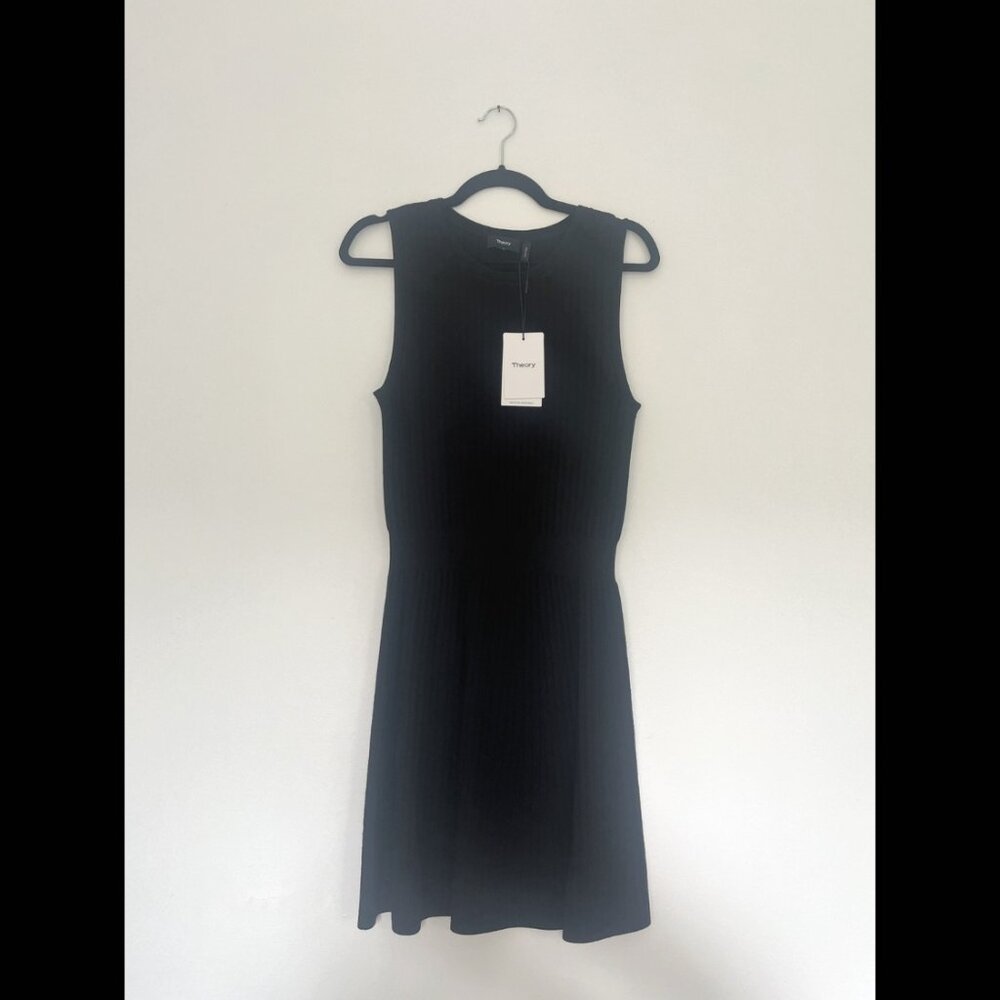 Theory NWT Black Fit-and-Flare Crewneck Dress
